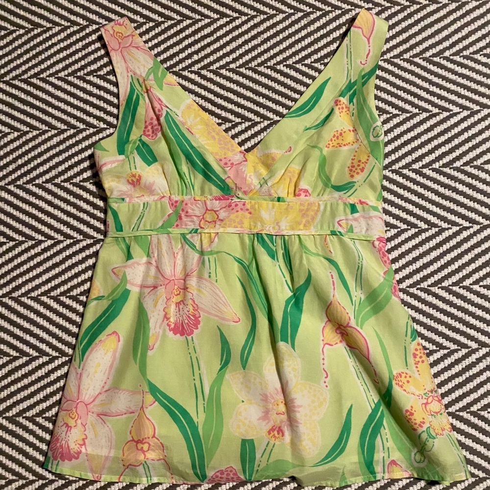 Lilly Pulitzer daffodil silk top